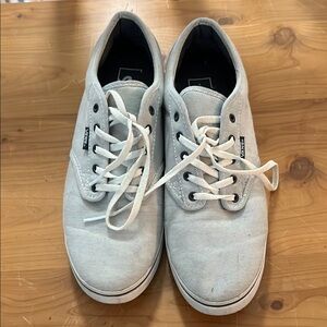 Vans Gray Minimalist Sneakers with Canvas Fabric